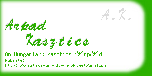 arpad kasztics business card